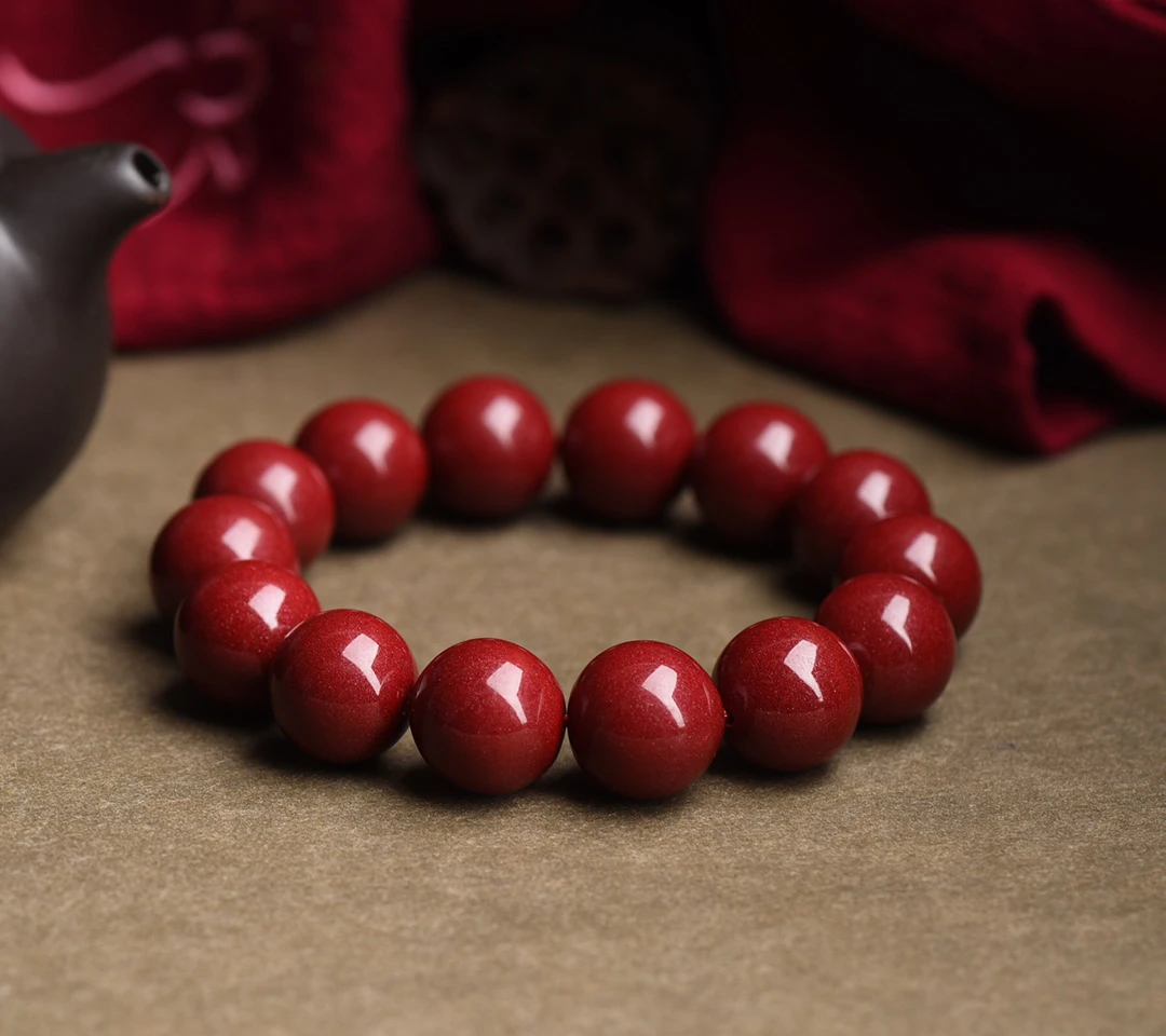 含辰砂工艺品紫金砂16mm保真保含量砂手串男女个性手链送人生日