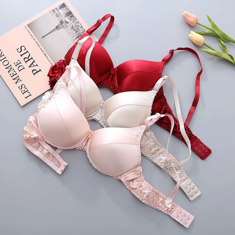 双面真丝文胸罩100%桑蚕丝女士内衣薄款大码舒适透气无钢圈无痕女