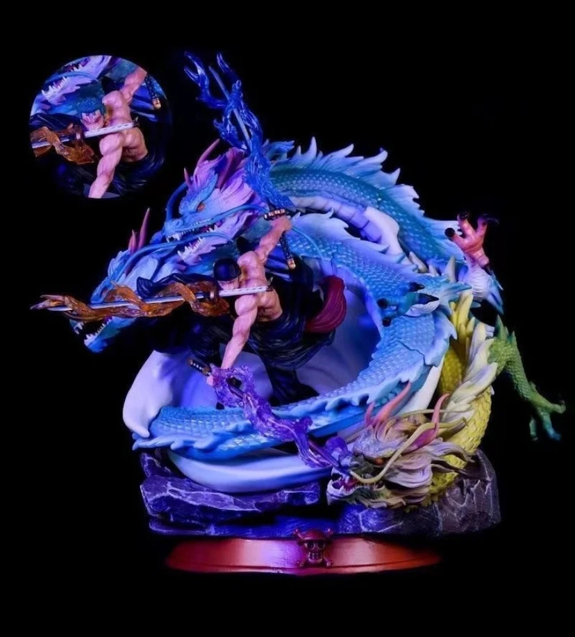 【小飞侠潮玩】海贼王GK和之国三龙索隆    高27cm手办摆件雕像