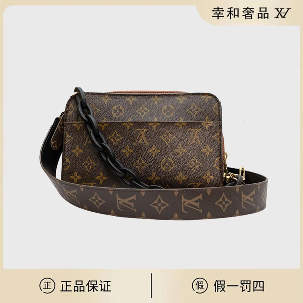 修复品 LouisVuitton/路易威登 红内相机手拿包斜挎单肩包