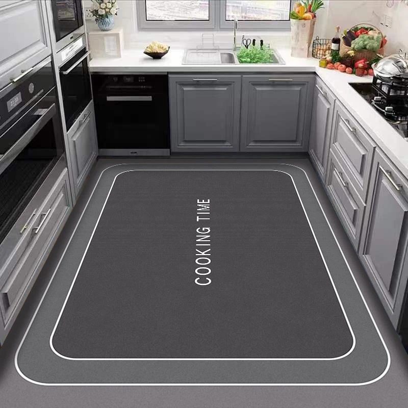 硅藻泥厨房地垫吸水耐脏满铺垫子家用耐脏大面积可定制防滑脚垫子