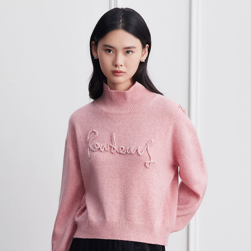 【成都奥莱专属】春季法式别致肌理珍珠毛针织衫LMDD9CKPRP01