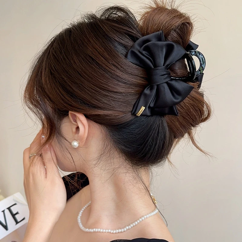 蝴蝶结抓夹女发量少半扎发夹新款鲨鱼夹小号中号夏天发饰头饰夹子