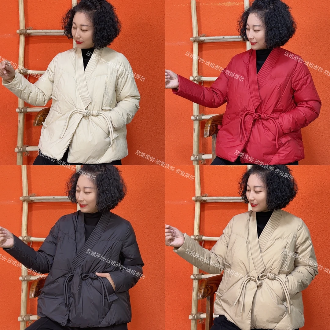 【真羽绒】高品质羽绒-斜襟国风大盘扣保暖羽绒服