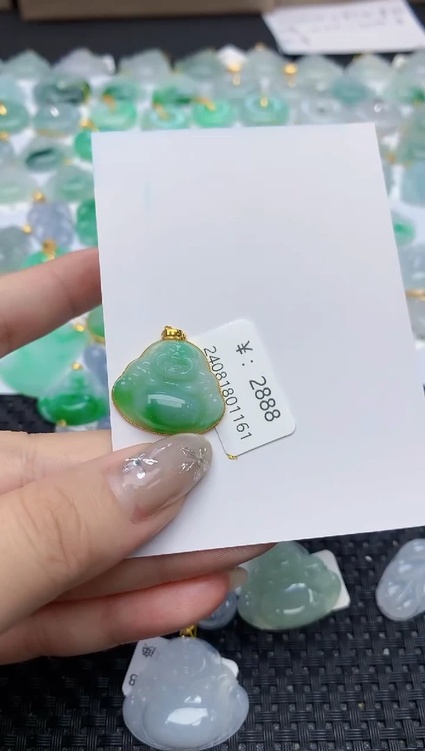 【闪购商品】翡翠颈饰18K金镶嵌181   天然翡翠A货