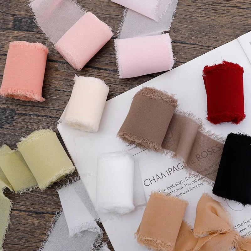 花喜爱 装饰手撕毛边雪纱带手撕圣诞花束带礼物蝴蝶绑带花艺包装