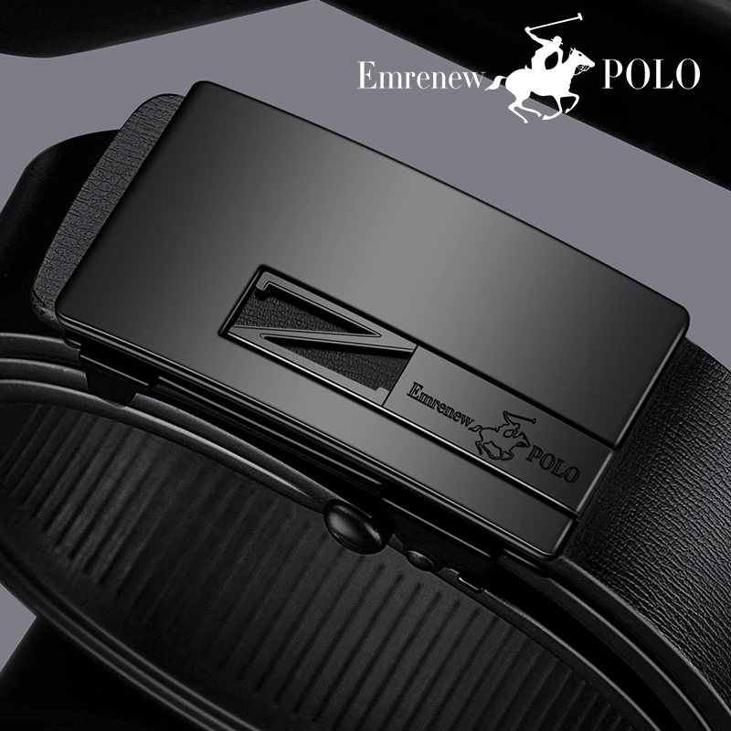 EMRENEWPOLO/安普里保罗男士黑色皮带百搭潮流商务男自动扣腰带