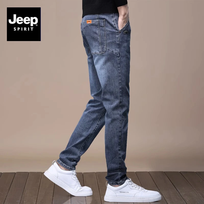 JEEP吉普牛仔裤男款爆款2025新款秋冬季加绒加厚百搭弹力裤子男士