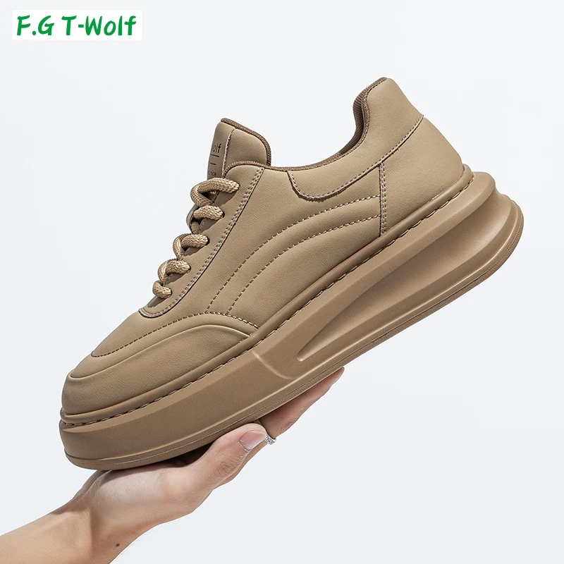 厚底小白鞋男款2024新款秋季时尚运动休闲鞋男士板鞋软底面包鞋子