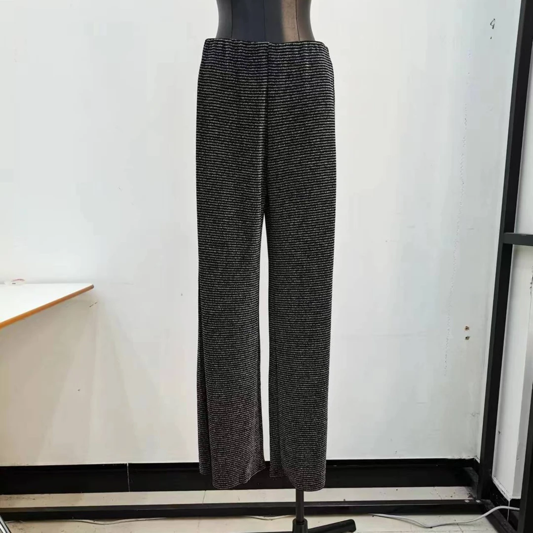 妙唐亮丝时尚大码新款女装休闲裤FS38银条