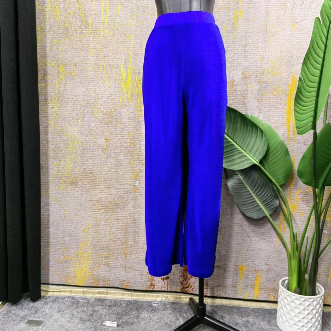 妙唐亮丝时尚大码新款弹力休闲百搭直筒裤2833