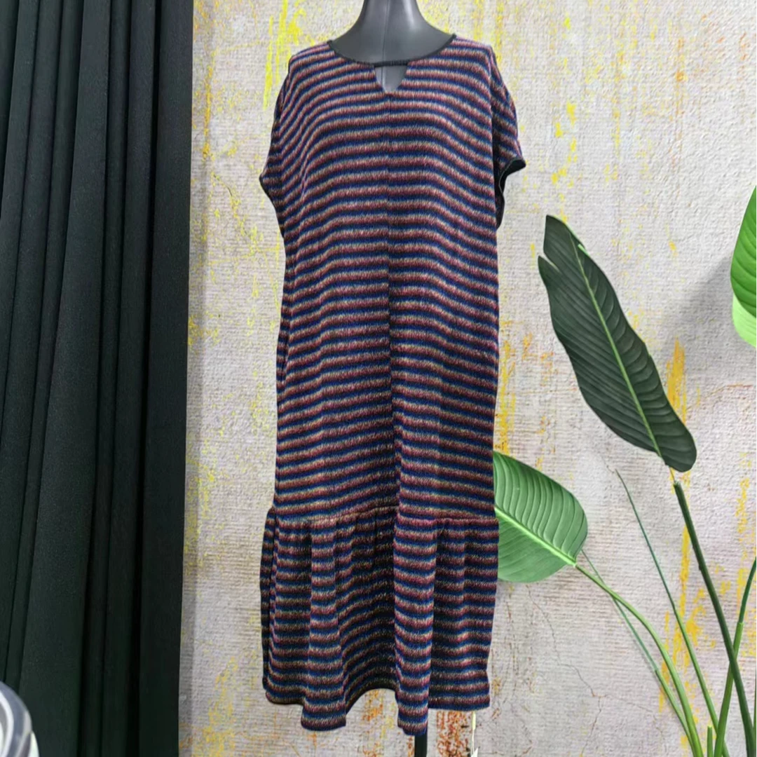 妙唐亮丝大码新款弹力气质时尚百搭女士连衣裙2896-85