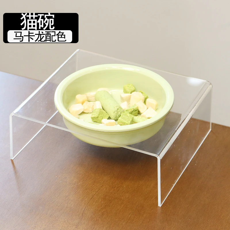 透明高颜值碗架宠物猫咪饭碗塑料粮碗通用狗食盆加高喝水颈椎食盆