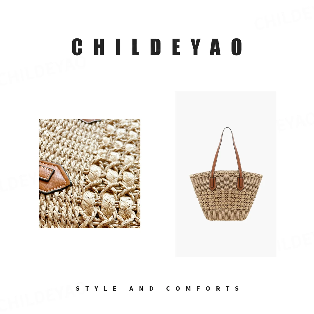 度假系列托特包女夏大容量编织出游包通勤单肩包A4178