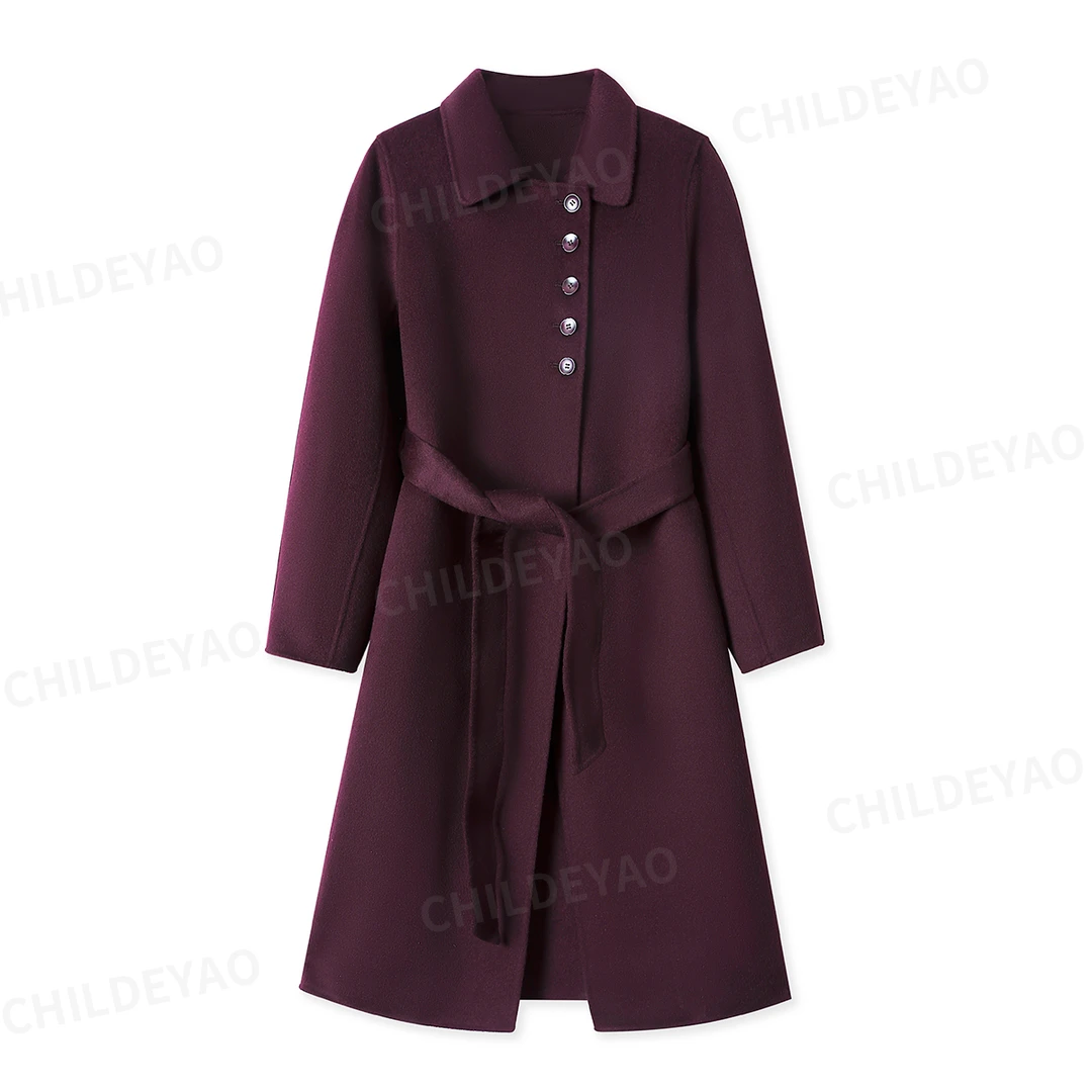 ChildeYao『美人畔』羊毛气质高定风衣腰部系带大衣外套N408074