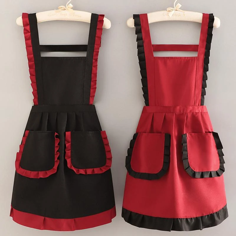 可爱洋气工作服围裙女士上班定制围腰家用厨房做饭防油污耐磨透气