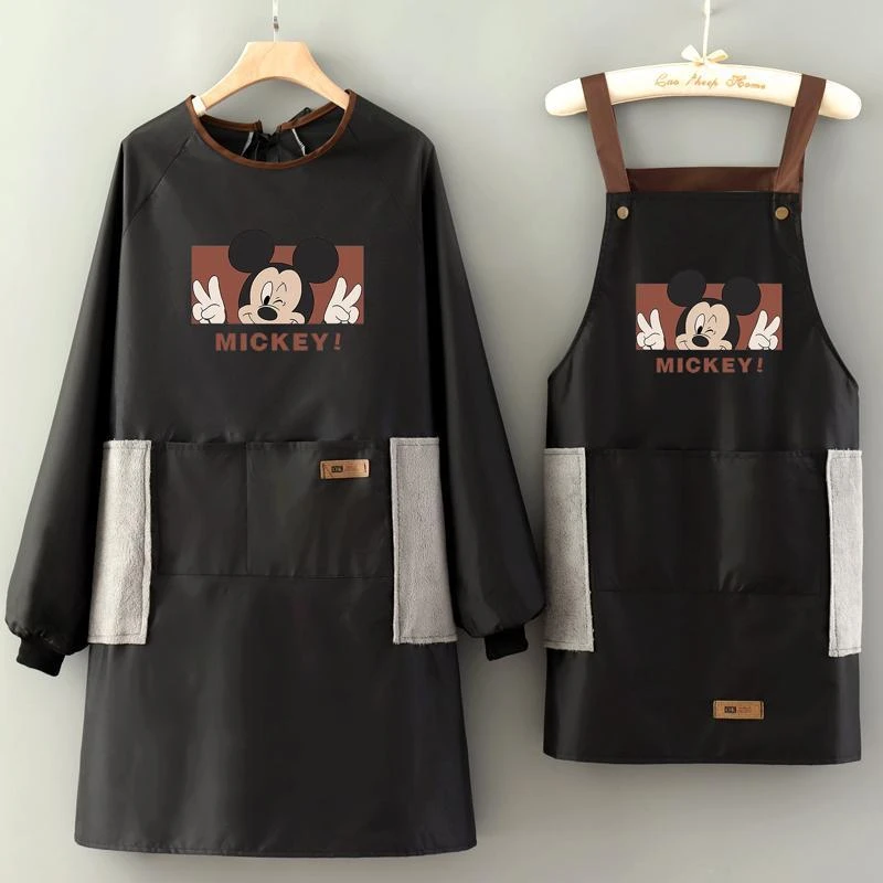 防水厨房长袖做饭围裙简约饭店罩衣工作上班餐饮专用防油定制印字