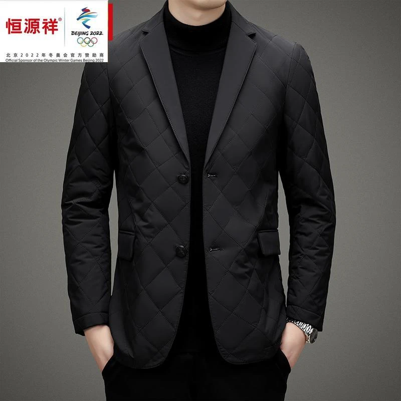 恒源祥彩羊棉服男西服冬季装棉衣加厚2023年新爆款休闲商务男士