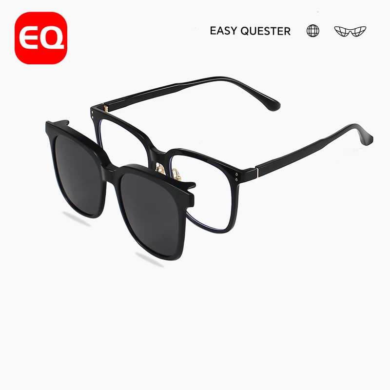 EQ磁吸眼镜减龄素颜框防蓝光戴眼镜上的墨镜可套近视镜配度数1013
