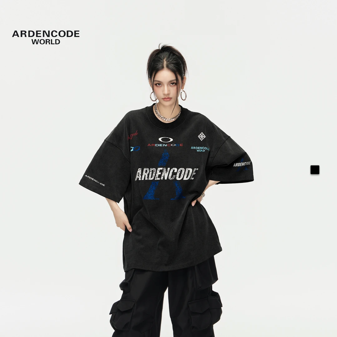 ARDENCODE男女无限印花大宽松微高领 重磅纯棉短袖T恤 T5版型