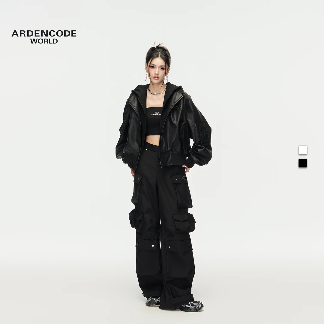 ARDENCODEWORLD 男女同款 超大宽松中腰阔腿多袋工装裤P16版型