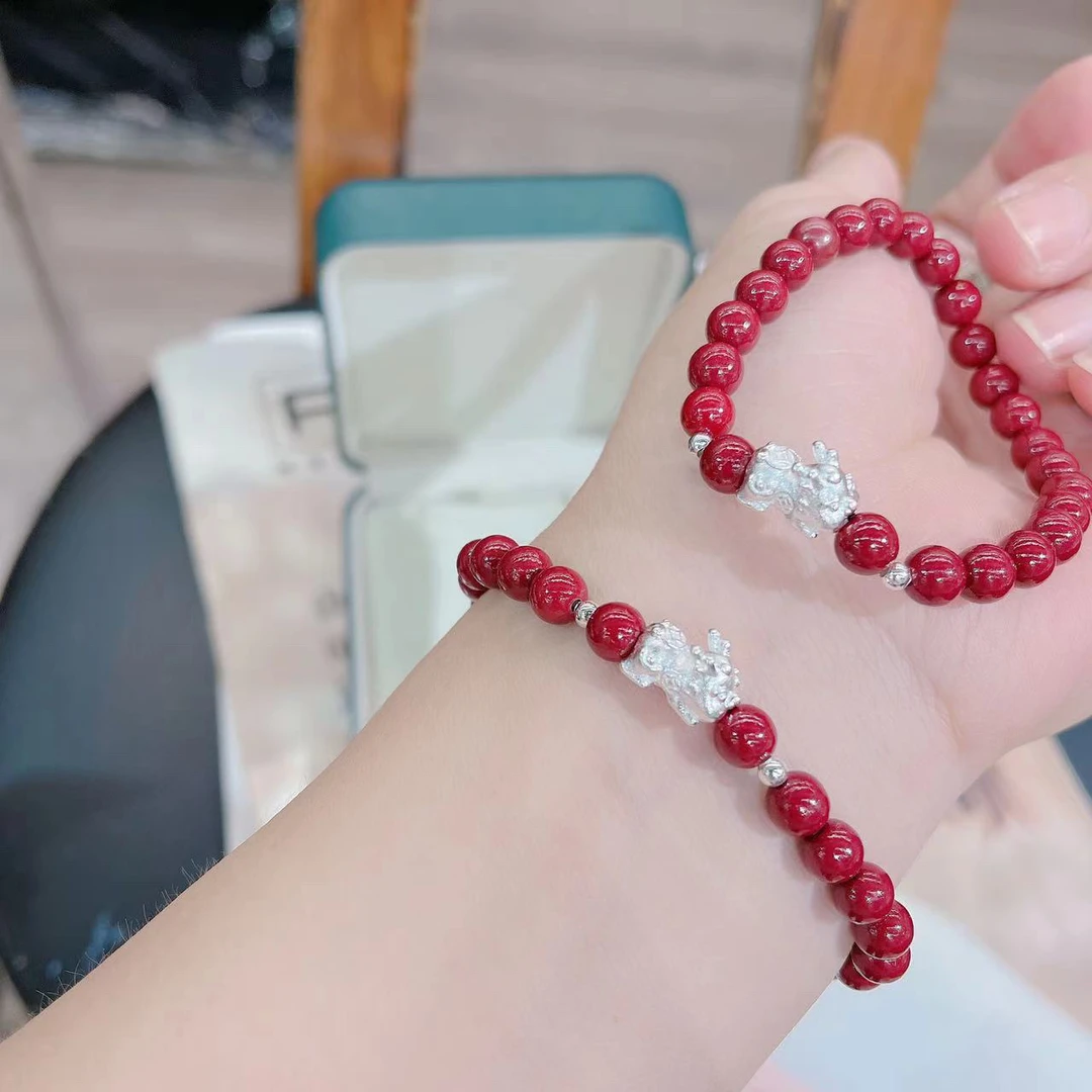 925银手链 福利款红珠子貔貅手链