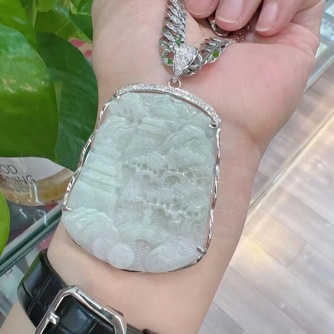 吊坠925银 意大利款牛仔山水图坠