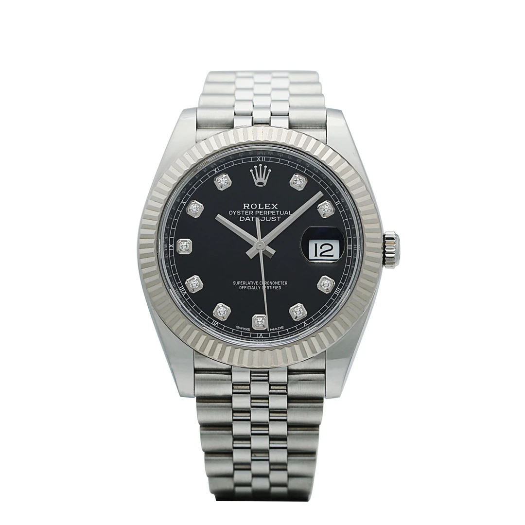 95新 Rolex/劳力士 爱换/日志126334/黑盘/间白金/41mm/自动机械