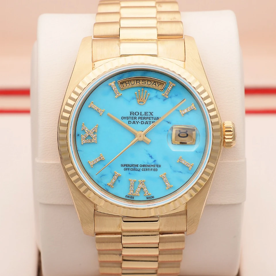 99新 Rolex/劳力士 泽泰/星期日历型18038/36mm/18K黄金/自动机械