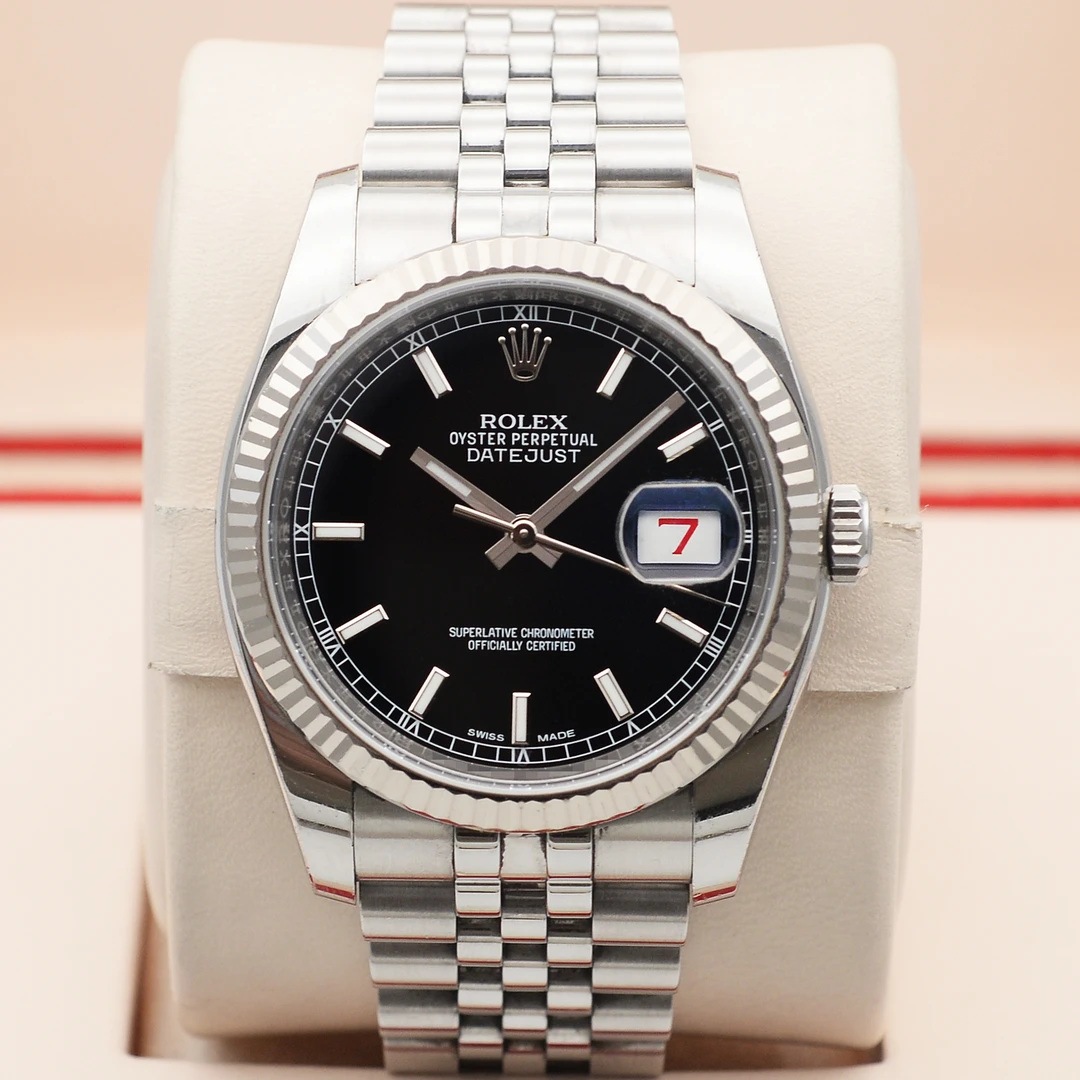 99新 Rolex/劳力士 泽泰/日志型116234间白金黑盘自动机械
