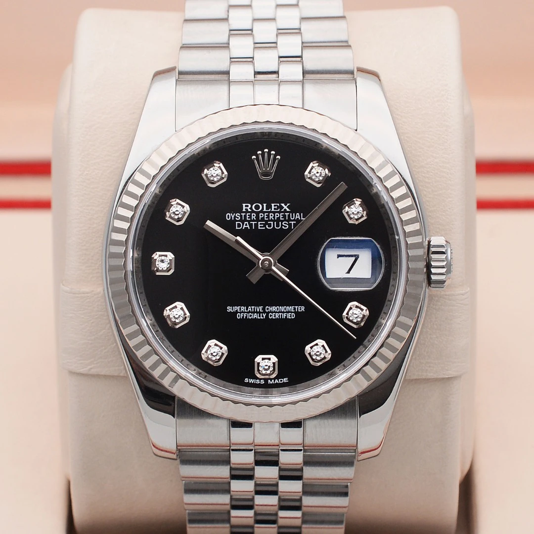 99新 Rolex/劳力士 泽泰 拆单/日志116234间白金黑盘原钻自动机械