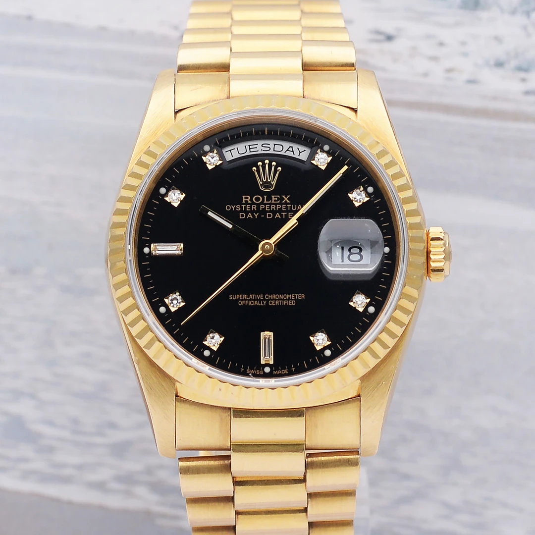 99新 Rolex/劳力士 爱换名表拆单星期日历型18038原钻18K黄金36mm