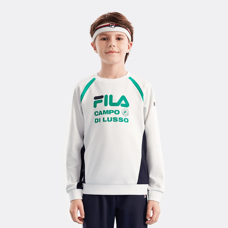 十一出游季FILA斐乐儿童卫衣秋季男童网球长袖上衣K12B433224