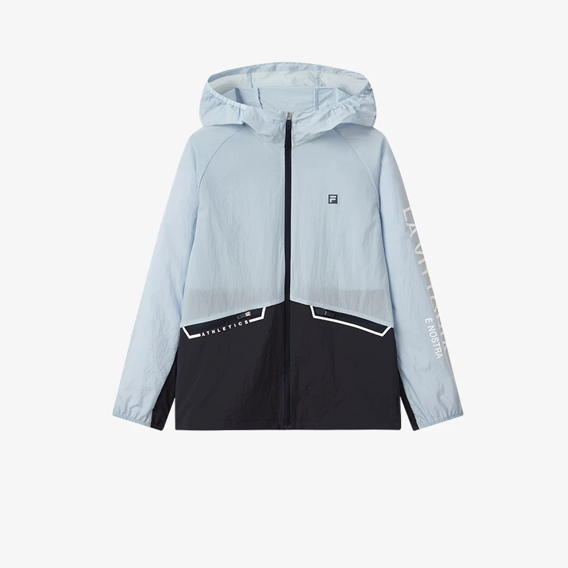 FILA斐乐儿童夏季男大童轻薄连帽清凉梭织高能感防晒衣K12B423712