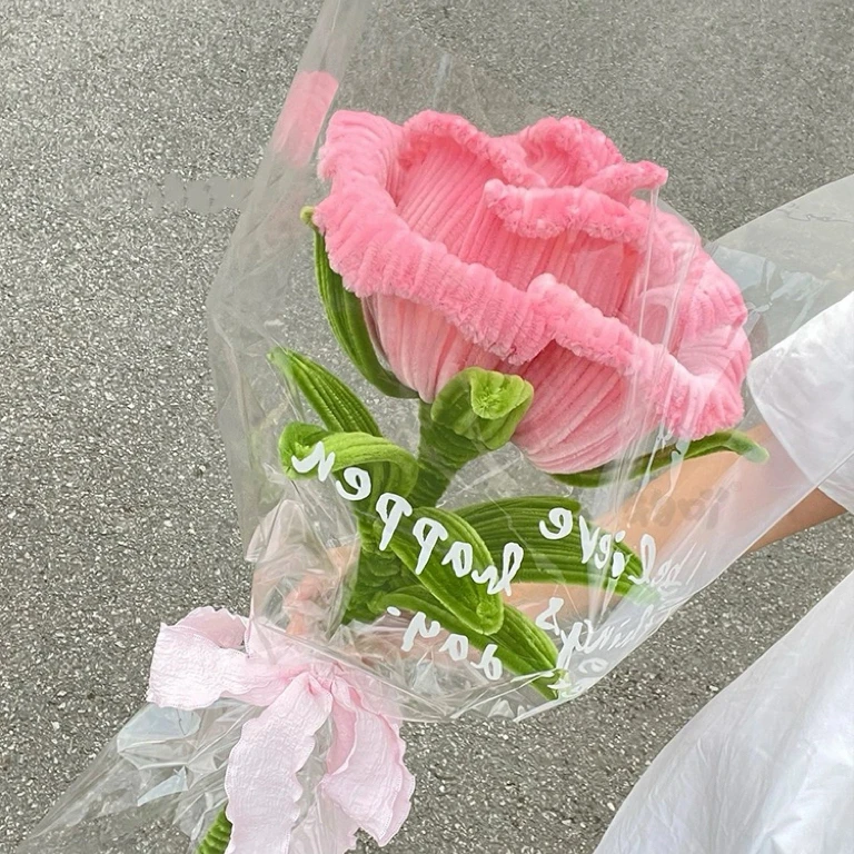 手工巨型玫瑰花弗洛伊德diy材料包自制仿绒永生花送女友七夕礼物