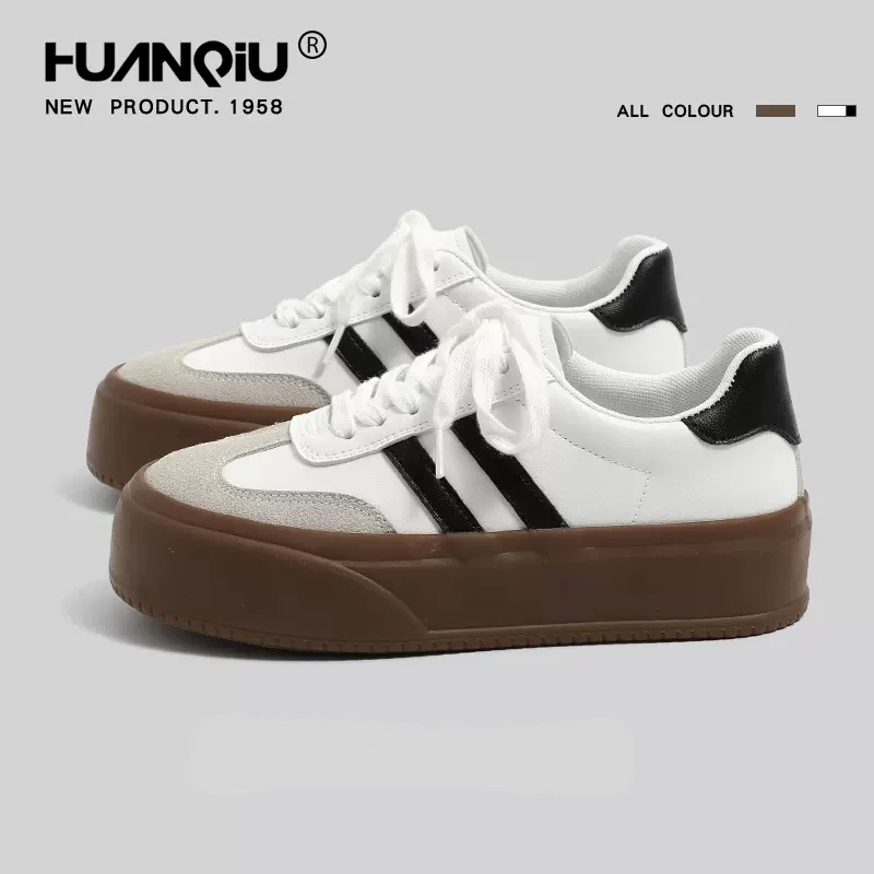 环球厚底阿甘德训鞋女2023春秋季增高新款复古小众小白鞋休闲板鞋