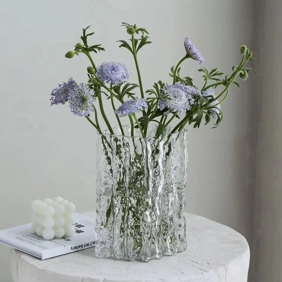 107   冰川水培透明玻璃花瓶餐桌插花玫瑰鲜花瓶