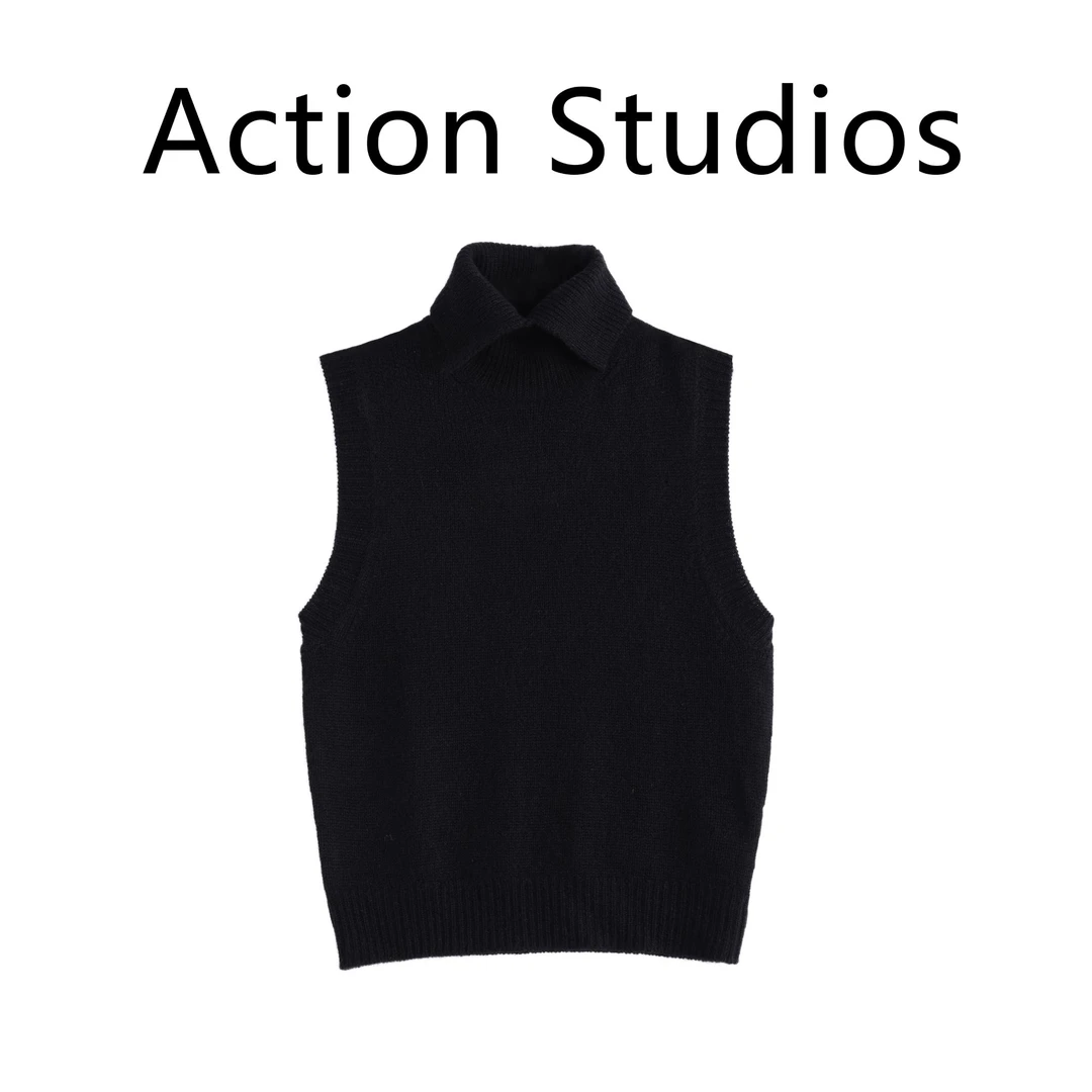 Action Studios大大推荐新款100%山羊绒高领修身背心WW107