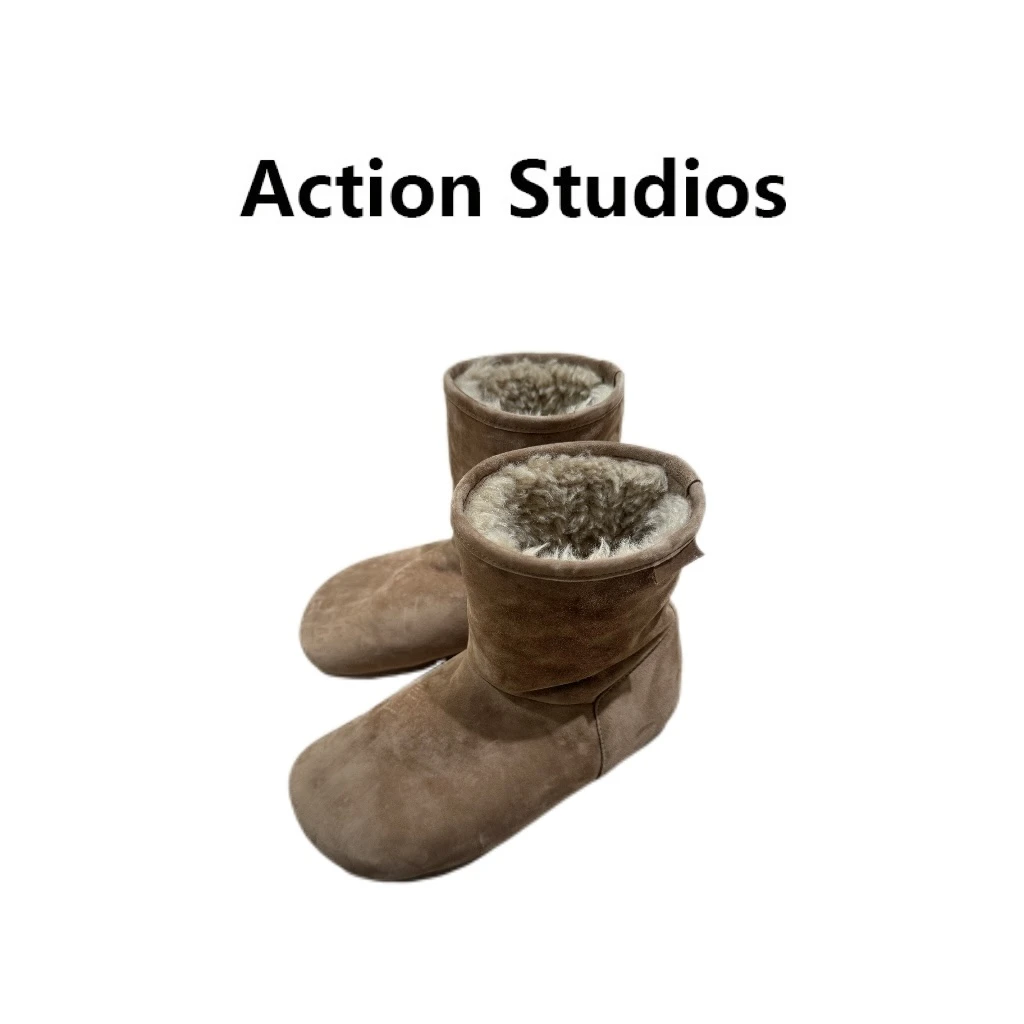 Action Studios大大 推荐新款真皮加厚加绒时尚雪地靴短筒8789