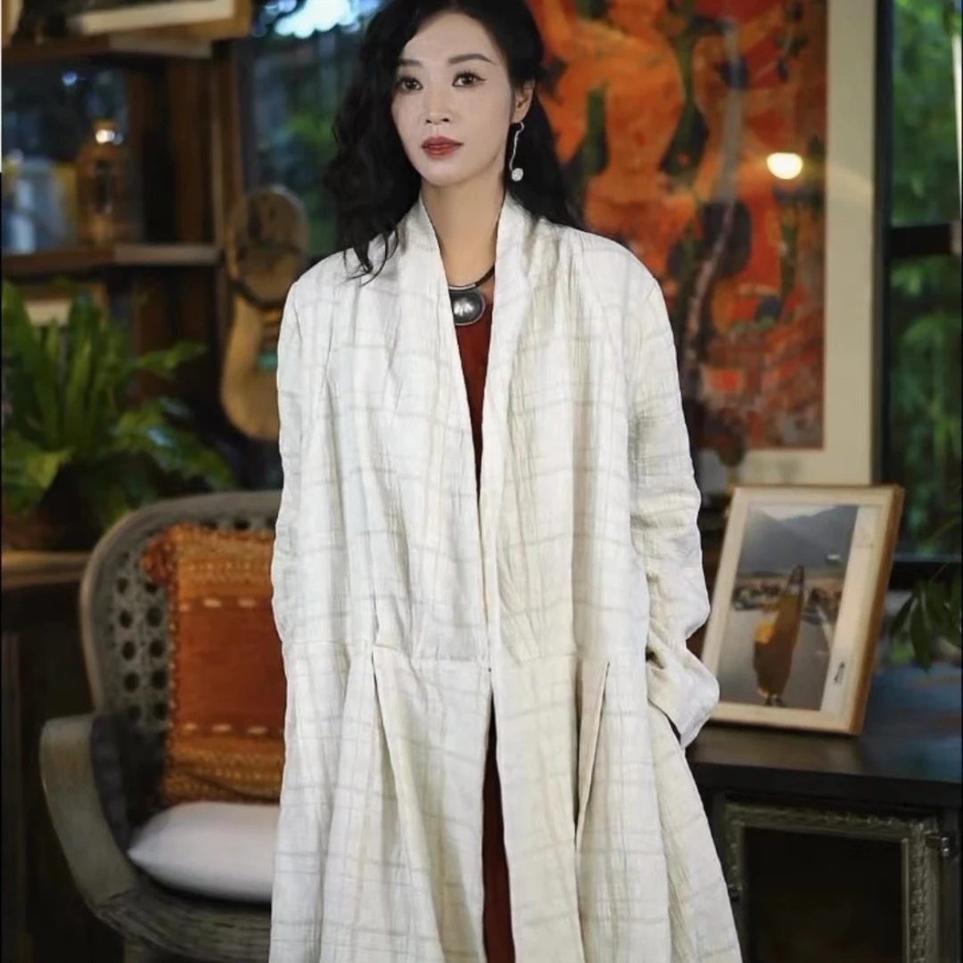 游尘衣物/格大外套棉麻