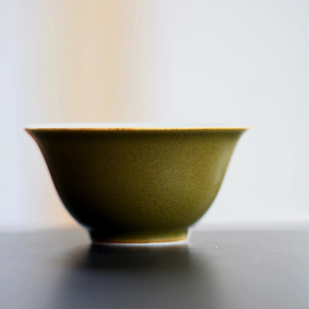 景德镇珏窑茶叶末釉压手杯撇口杯主人杯品茗杯复古普洱杯茶杯家用