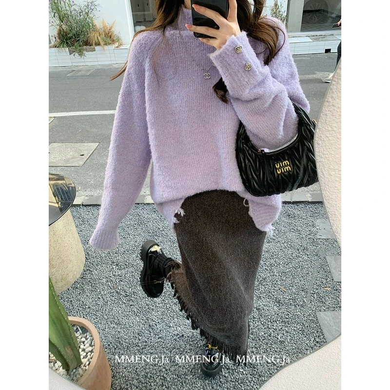 MMENGJA」卢瓦尔晚风 精致半裙口碑线百搭长款流苏半身裙新款