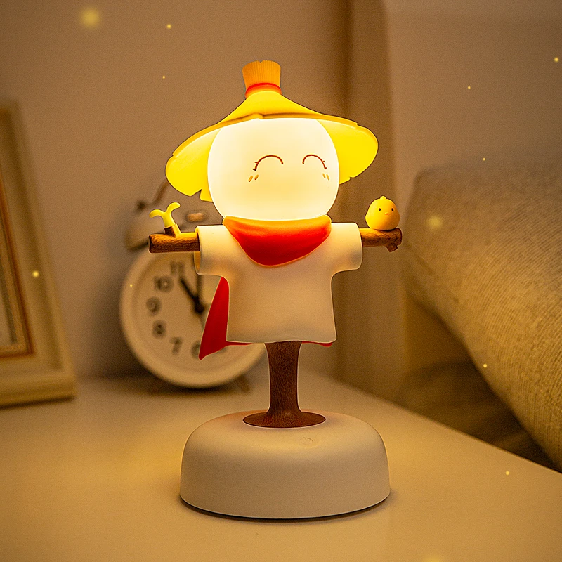 治愈系稻草人守护眼小夜灯送女朋友闺蜜生日礼物儿童卧室床头台灯