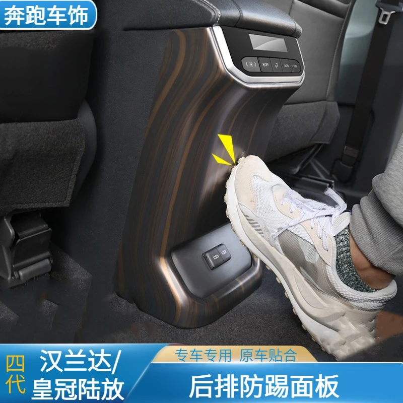 适用于26款汉兰达后排扶手箱防踢面板装饰贴皇冠陆放专用装饰品