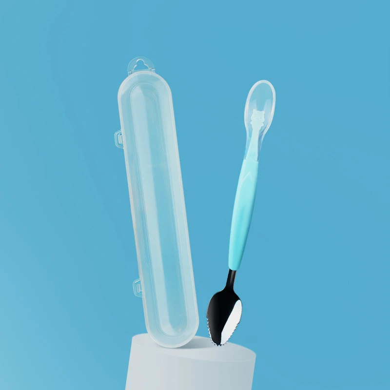 双头刮泥勺果泥勺吃苹果泥刮勺子刮水果泥工具硅胶家用硅胶小勺