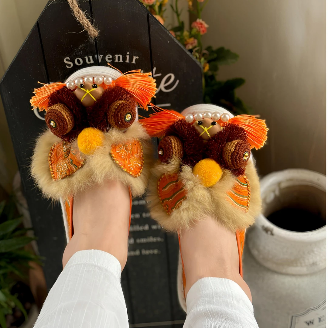 非遗纯手工虎头鞋时尚百搭汉服鞋千层底布鞋女款中国风国潮女鞋夏