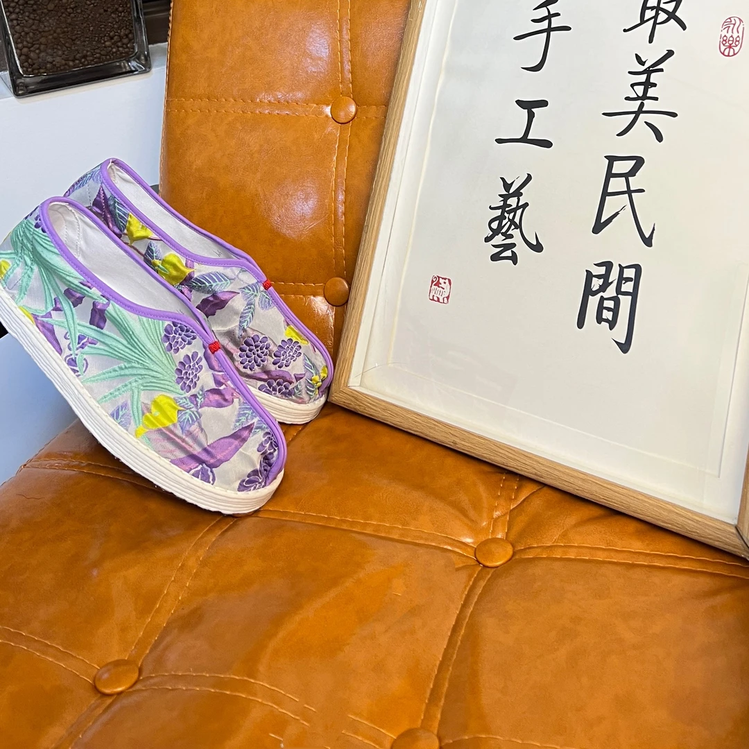 纯手工时尚女鞋休闲透气老北京千层底女士布鞋日常汉服百搭女款夏