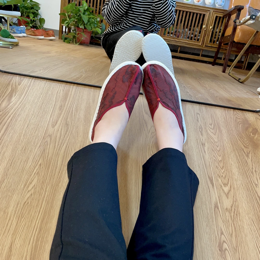 老北京纯手工千层底布鞋女时尚休闲汉服鞋茶服鞋透气外穿春秋僧款