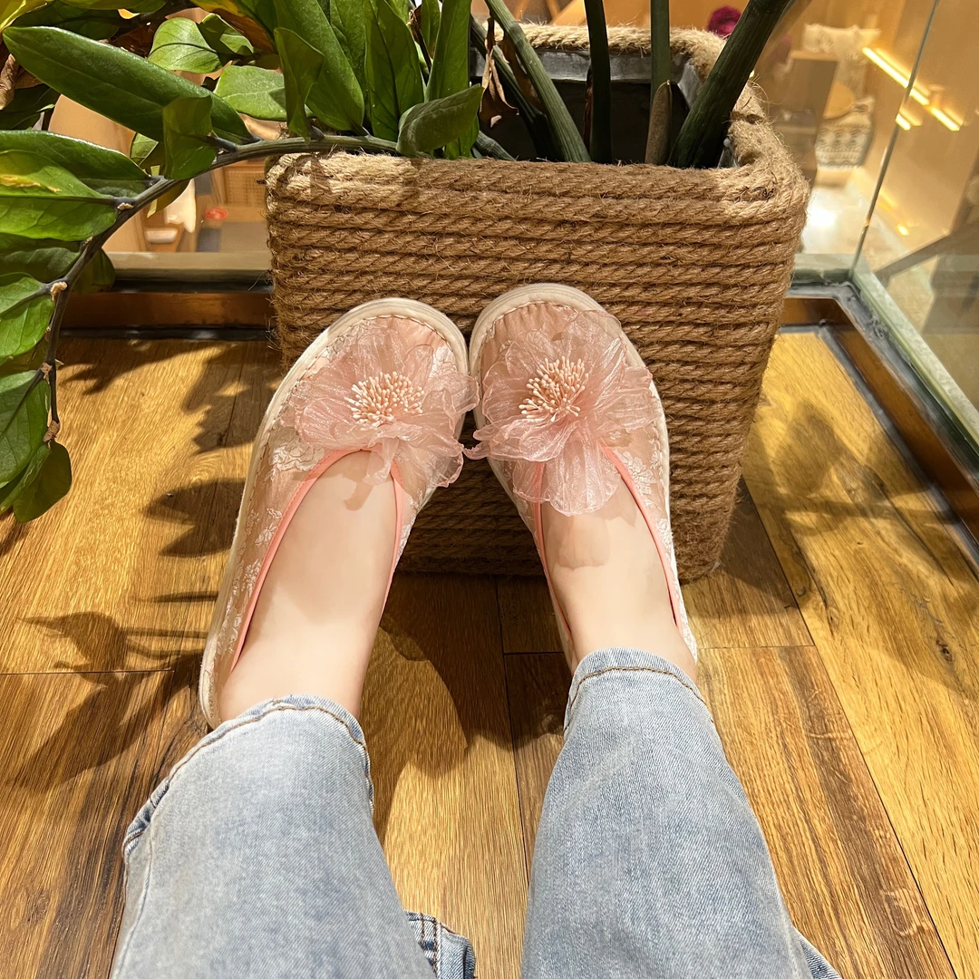 非遗纯手工气质女鞋千层底时尚百搭透气汉服布鞋日常散步开车单鞋