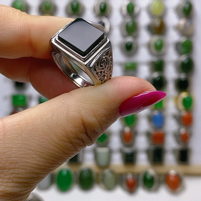 【闪购商品】和田玉戒指银S925镶嵌